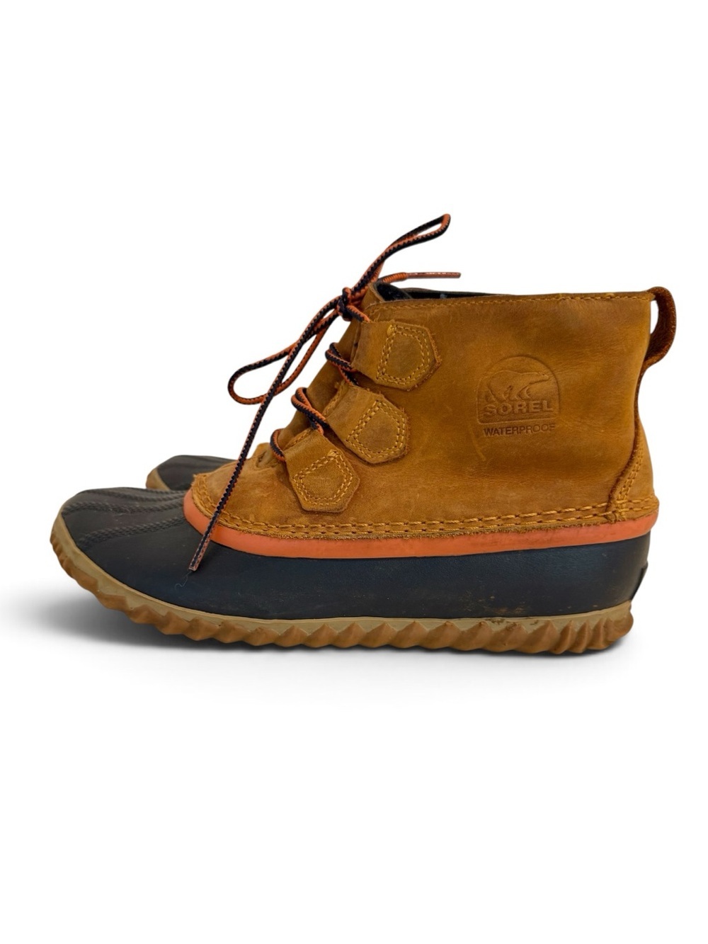 Sorel Out N About Leather Duck Boots Waterproof Ankle Booties Womens 8 - Picture 1 of 8